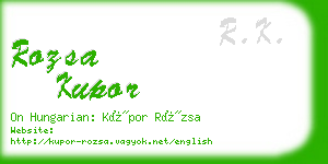 rozsa kupor business card